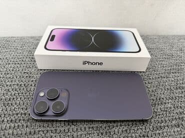 мышь для макбука: IPhone 14 Pro, Б/у, 256 ГБ, Deep Purple, Зарядное устройство, Коробка, 76 % — 1