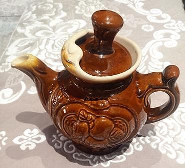 чайник: Керамический заварочный чайник с рельефным декором - Материал — 1