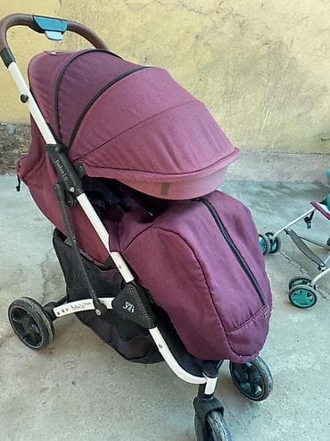 детская коляска viki: Коляска, цвет - Фиолетовый, Б/у — 1