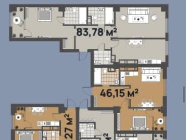 Квартиры: 2 комнаты, 85 м², Элитка, 10 этаж, ПСО (под самоотделку) — 4
