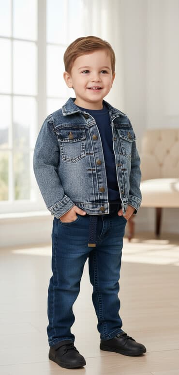 детский национальный костюм для мальчика: Комплект, цвет - Синий, Новый — 1