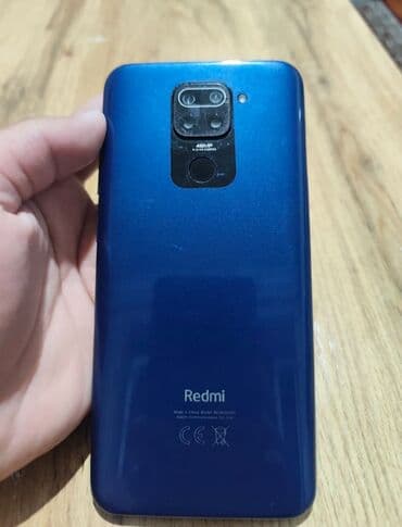 бу телефоны в рассрочку: Redmi, Redmi Note 9, Колдонулган, 128 ГБ, түсү - Көк, 2 SIM — 1