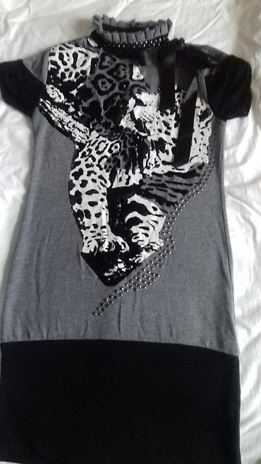 Кофты, свитеры: Оригинальное трикотажное платье, для молодой девушки. На сером — 2