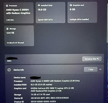 Ноутбуки и аксессуары: Игровой, Б/у, AMD Ryzen 5 — 5