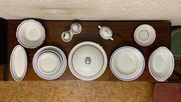 фарфоровые пасуды: Фарфоровый сервиз, Пр-во Корея. 2 тарелки для супа, 3 столовых — 14