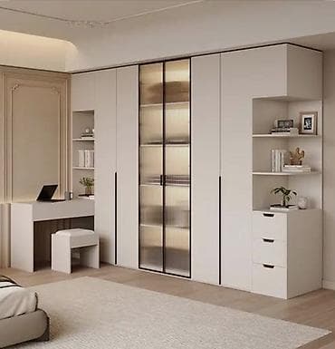 Стенка-шкаф, Тип стенки-шкафа: Модульная, Для спальни, Особенности: С рабочим столом