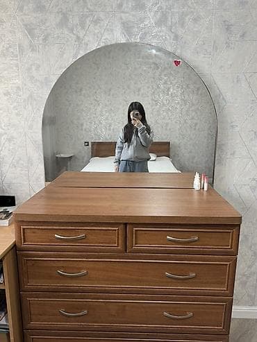 комоды шкафы тумбы: Спальный гарнитур, Б/у, Двуспальная кровать, ДСП, цвет - Коричневый — 10