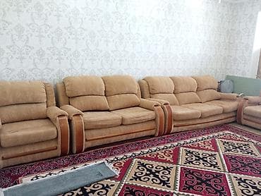 Комплект мягкой мебели, Б/у, Самовывоз, цвет - Бежевый