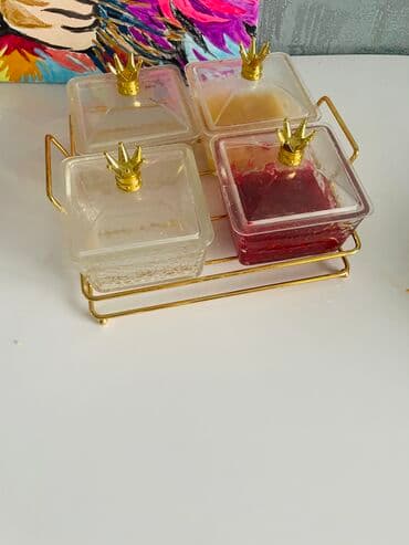 куплю бу стекло: Набор из четырёх стеклянных вазочек. Для сухофруктов, сладостей — 1