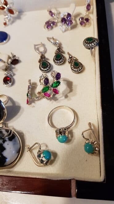 свадебные наборы ручной: Серебро!!! Комплекты серьги + кольца. Отдельно кольца и кулон — 5