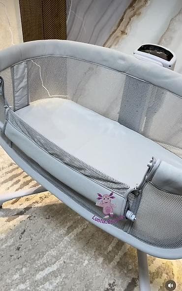 Балдар эмереги: Детская колыбель-люлька на стойке с колесиками и регулируемой высотой — 3