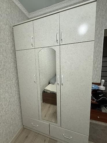 third edition solution: Шкаф платяной с антресолью и зеркалом - Цвет: светло-серый/белый — 2