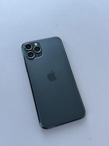 Техника и электроника: IPhone 11 Pro, Б/у, 256 ГБ, Matte Midnight Green, Защитное стекло, Чехол, 100 % — 1