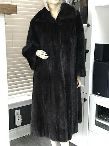 золотое цепочка: Шуба, Норка, Длинная модель, 4XL — 1