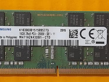 Комплектующие для ПК и ноутбуков: Оперативная память, Б/у, Samsung, 16 ГБ, DDR4, 2666 МГц, Для ноутбука — 3