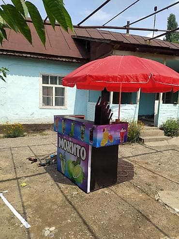 первая линия: Мобильная стойка для продажи напитков «Мохито» с зонтом - Компактный — 2