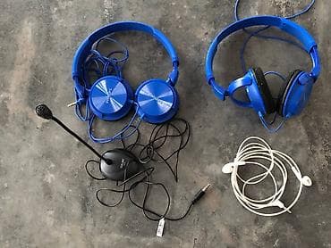 ремонт беспроводных наушников бишкек: Проводные накладные наушники, Philips, Б/у, цвет - Синий — 1