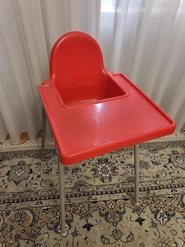 раскладной стол детский: Стульчик для кормления, Другой бренд, Пластик, Другой вид, цвет - Красный — 1