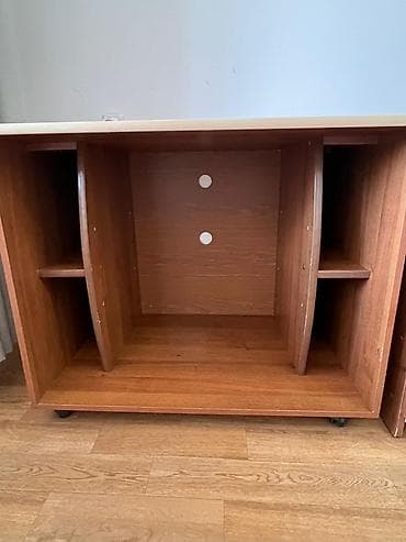 тумба под тв комод: Тумба и подставка для телевизора, Напольная, ЛДСП, цвет - Коричневый — 7