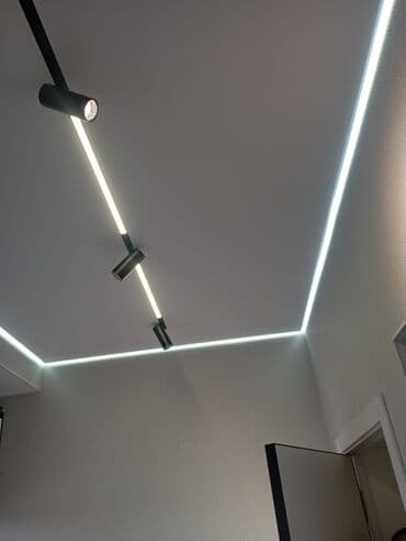 трековые светильник: Натяжной потолок Матовое Бесплатный замер, Монтаж, Демонтаж — 18