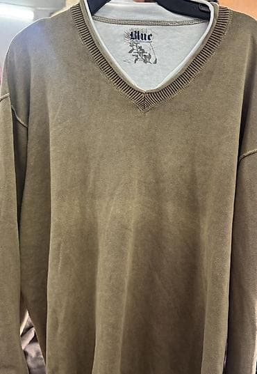 Мужской свитер с V-образным вырезом Blue - Размер: XL (указан на