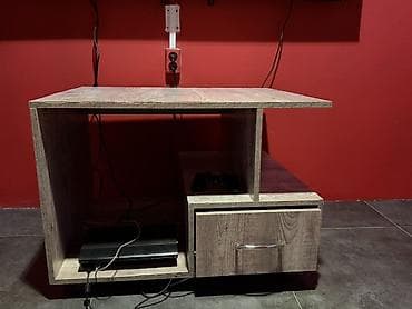 coffee table: Тумба и подставка для телевизора, Напольная, ЛДСП, цвет - Коричневый — 1