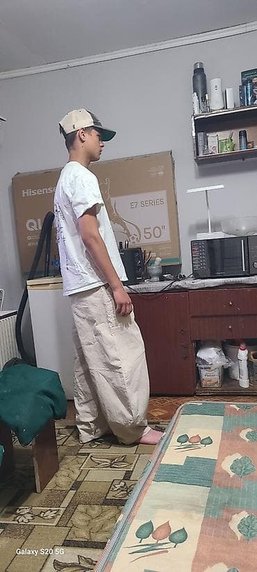 baggy штаны: Свободные брюки хаки/бежевого цвета в восточном стиле - Фасон — 3