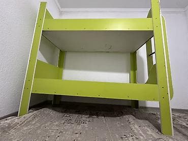 Детские кровати трансформеры: Двухъярусная детская кровать, Б/у, ЛДСП, цвет - Зеленый — 2