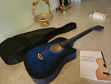 Акустическая гитара с вырезом, синий градиент - Корпус формата