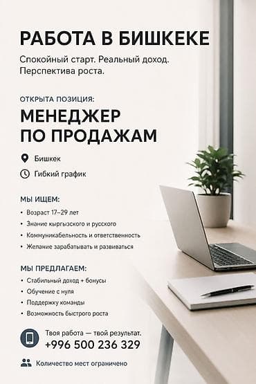 Работа: Вакансия: Продавец‑консультант / Менеджер по продажам Город: Бишкек — 2