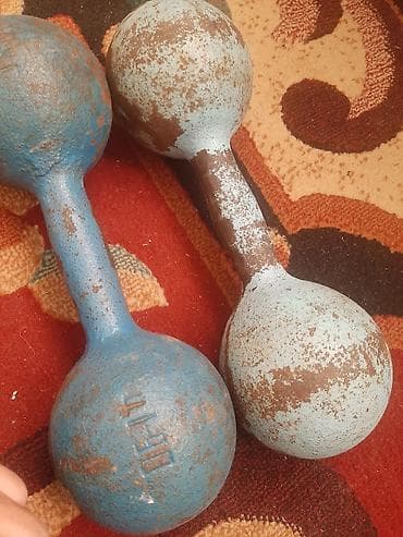 гантеля с блинами: Чугунные разборные гантели-железки «колокольчики» советского типа — 3