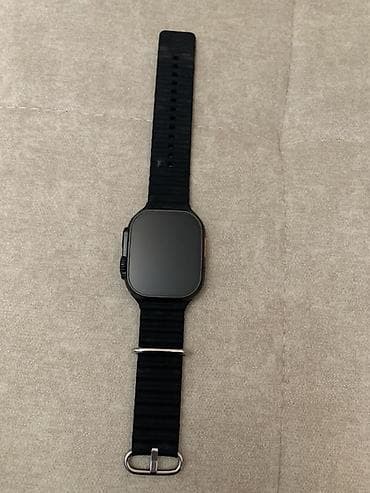 Детские смарт-часы: Умные часы с большим прямоугольным экраном и черным ремешком — 1