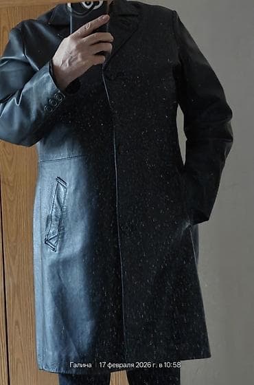 кожа плащ: Плащ, Классическая модель, 5XL — 1