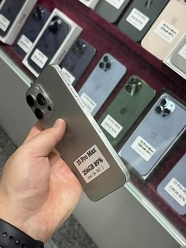 iphone 12 pro max: IPhone 15 Pro Max, Б/у, 256 ГБ, Natural Titanium, Защитное стекло, Чехол, Кабель, В рассрочку, 89 % — 2