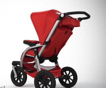 каляска детский: Коляска, цвет - Черный, Б/у — 2