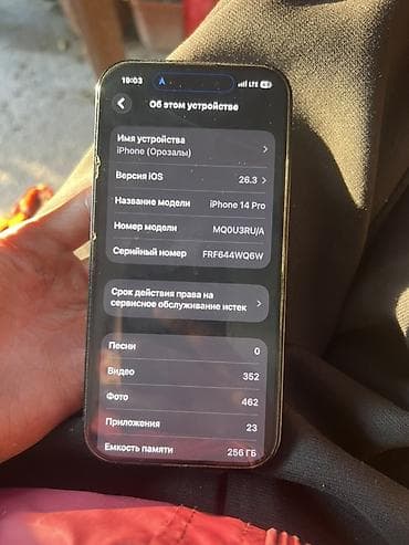 швейный отходы: IPhone 14 Pro, Б/у, 256 ГБ, Черный, Чехол, 81 % — 4