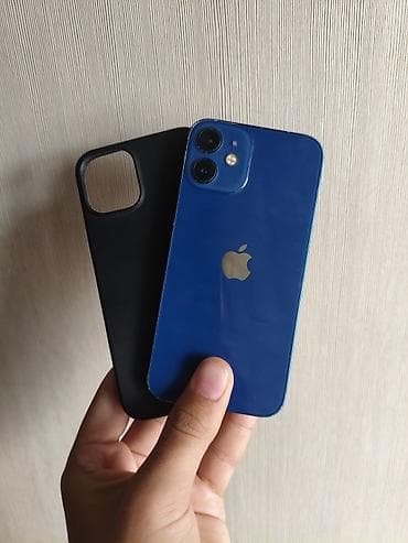 13 iphone: IPhone 12 mini, Б/у, 64 ГБ, Синий, Защитное стекло, Чехол, 69 % — 1