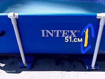 Спорт жана эс алуу: Прямоугольный каркасный бассейн Intex - Размеры: 2,2 м × 1,5 м; — 2