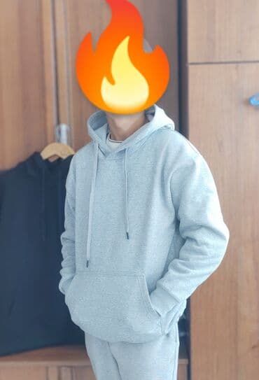 купить спортивный костюм найк оригинал мужской: Серый мужской худи с капюшоном - Классический крой: свободная — 6