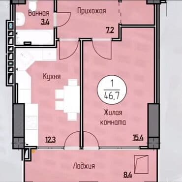 квартира без ремонта купить: 1 комната, 46 м², Элитка, 2 этаж, Евроремонт — 6