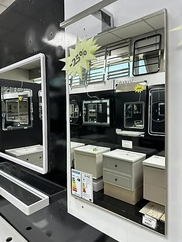 бебе: Зеркало для ванной Vitra - Прямоугольное настенное зеркало без рамы с — 2