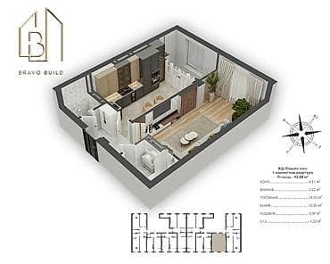 Новостройки от застройщика: Строится, Элитка, 1 комната, 43 м² — 2