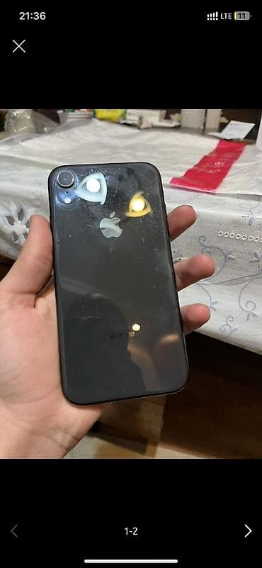 spy camera: IPhone Xr, Б/у, 64 ГБ, Черный, Зарядное устройство, Чехол, 76 % — 1