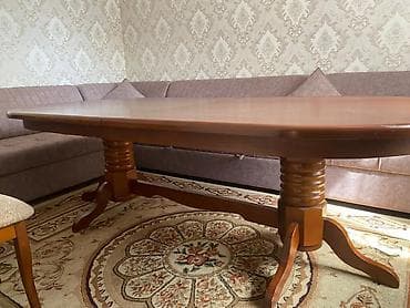 столы пуфики: Стол и стул для зала, Б/у, Самовывоз, цвет - Коричневый — 2