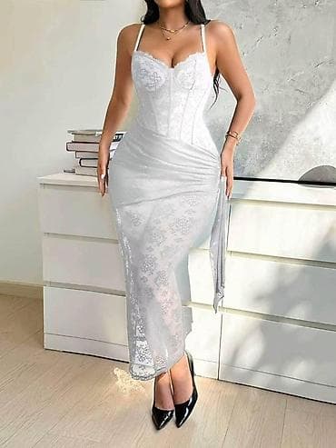 red centr: Женственное кружевное платье бюстье с корсетным эффектом - Длина — 2