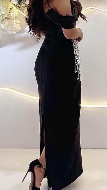 платья мама дочь: Вечернее длинное платье в черном цвете с декоративной отделкой — 2