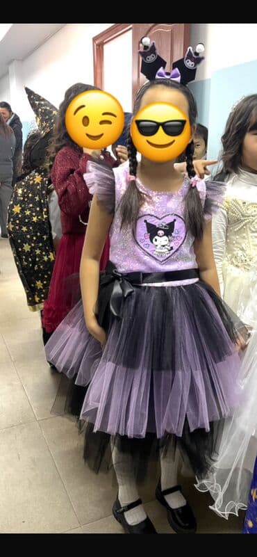 Платья: Детское платье, цвет - Фиолетовый, Б/у — 2