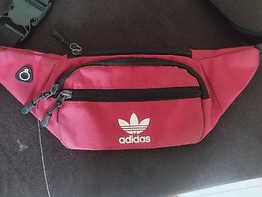 Личные вещи: Поясная сумка Adidas (логотип Trefoil), цвет малиново‑красный. - — 1