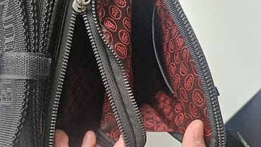 active 2: Мужская барсетка - Материал: черная фактурная экокожа под рептилию — 3