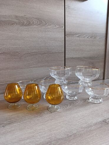 imac pro: Три коньячные рюмки из жёлтого стеклапроизводства ГДР. Цена 550 сом — 3
